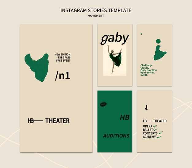 Modèle d'histoires instagram de mouvement