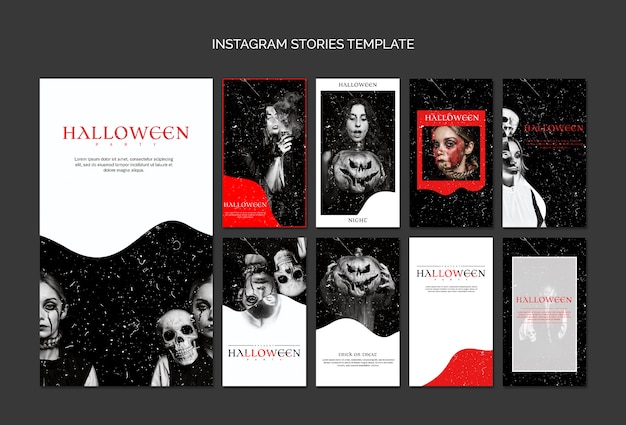 PSD gratuit modèle d'histoires instagram pour halloween