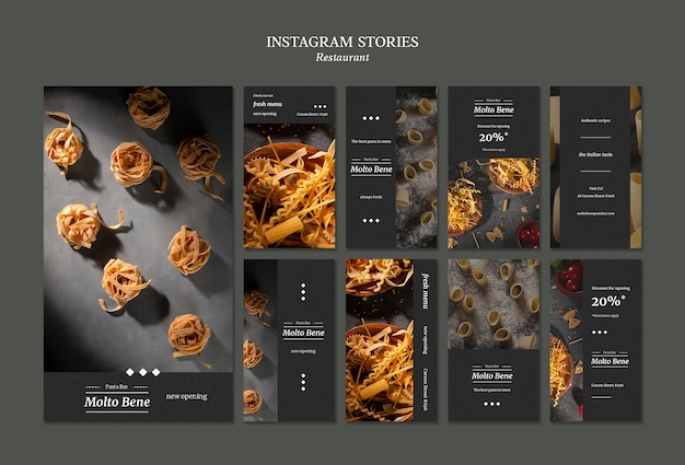 PSD gratuit modèle d'histoires instagram de restaurant