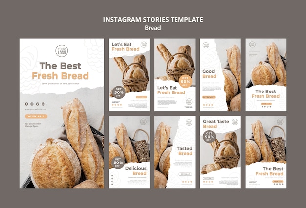 PSD gratuit modèle d'histoires de pain instagram