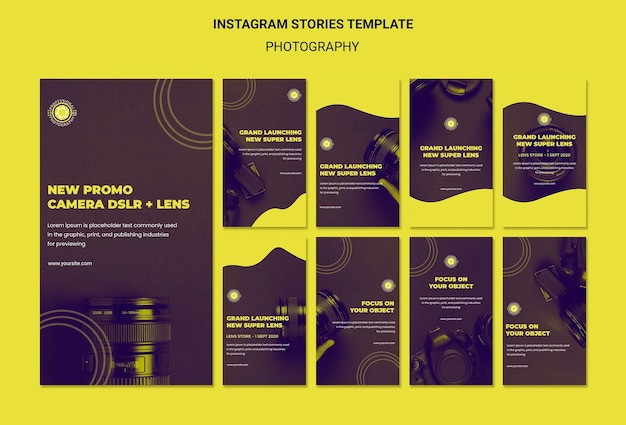 PSD gratuit modèle d'histoires de photographie et instagram