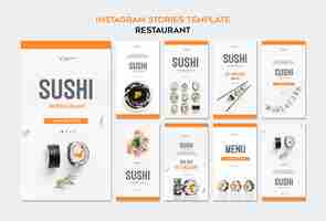 PSD gratuit modèle d'histoires de restaurant de sushi