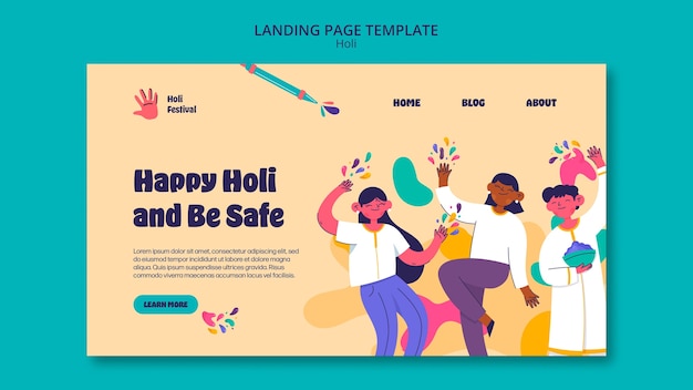 PSD gratuit modèle holi design plat