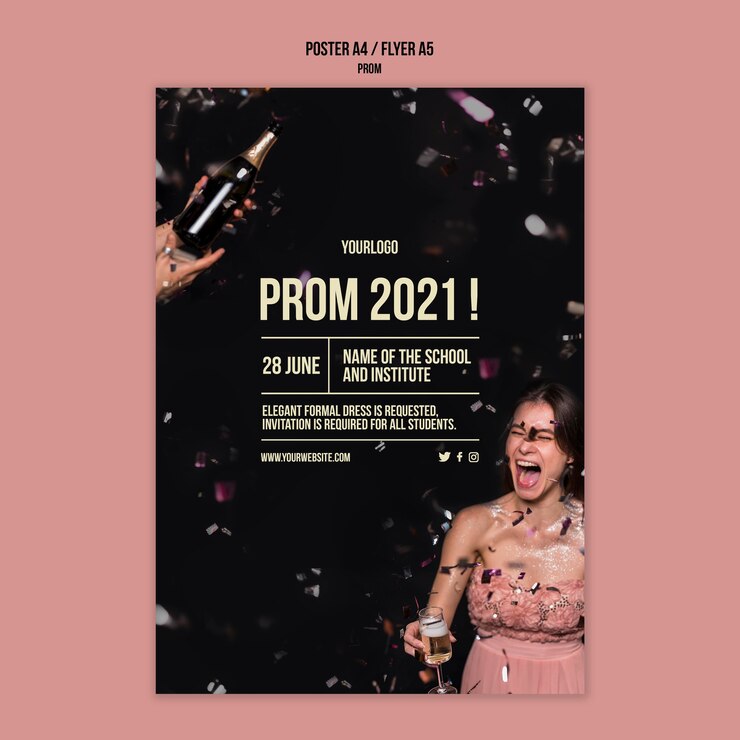 PSD gratuit modèle d'impression de bal de fin d'année