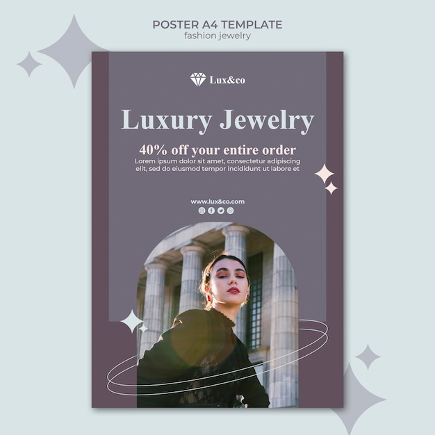 PSD gratuit modèle d'impression de bijoux de mode avec photo