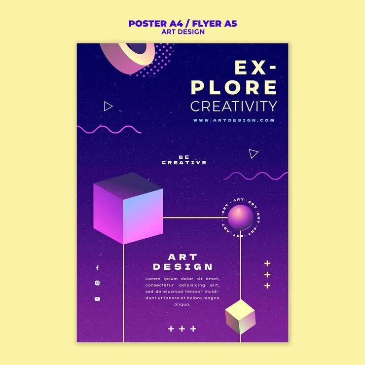 PSD gratuit modèle d'impression de conception d'art