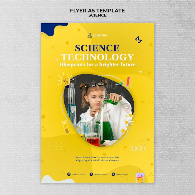 PSD gratuit modèle d'impression de cours de sciences