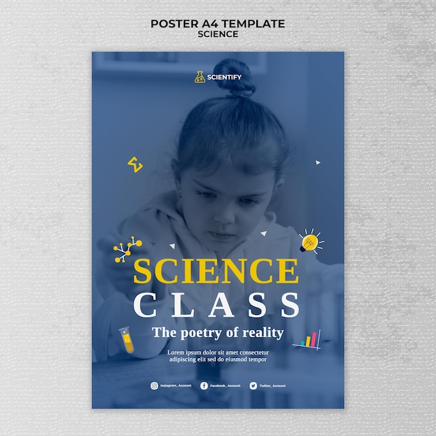 PSD gratuit modèle d'impression de cours de sciences