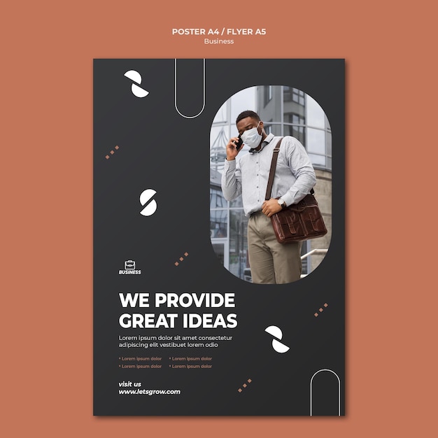 Modèle d'impression d'entreprise avec photo
