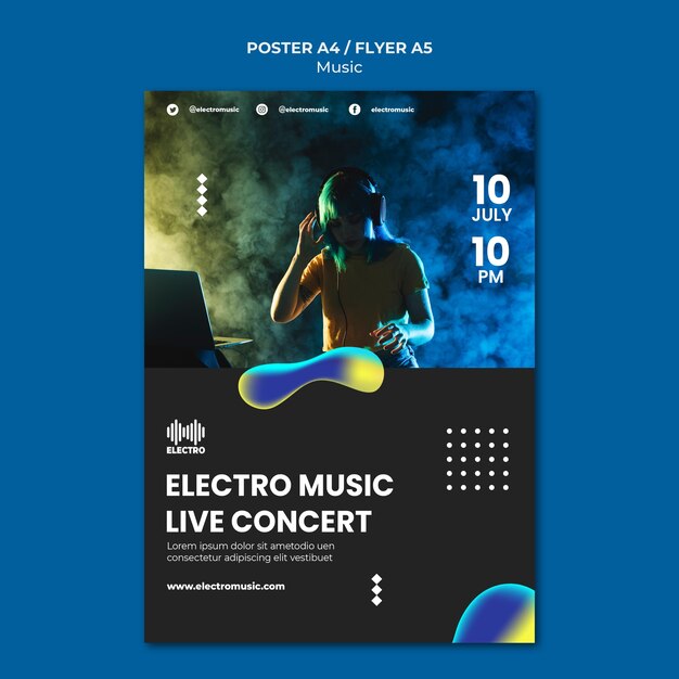 Modèle d'impression de fête musicale