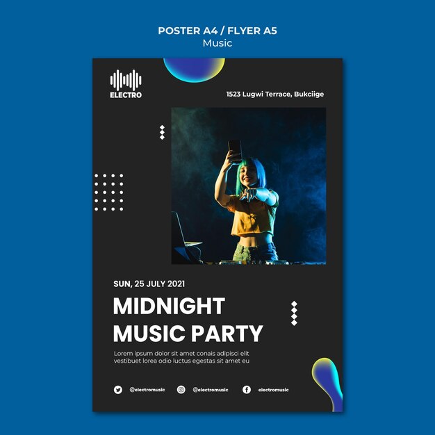 Modèle d'impression de fête musicale