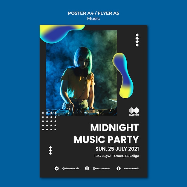 PSD gratuit modèle d'impression de fête musicale