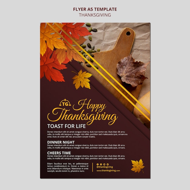 PSD gratuit modèle d'impression de fête de thanksgiving