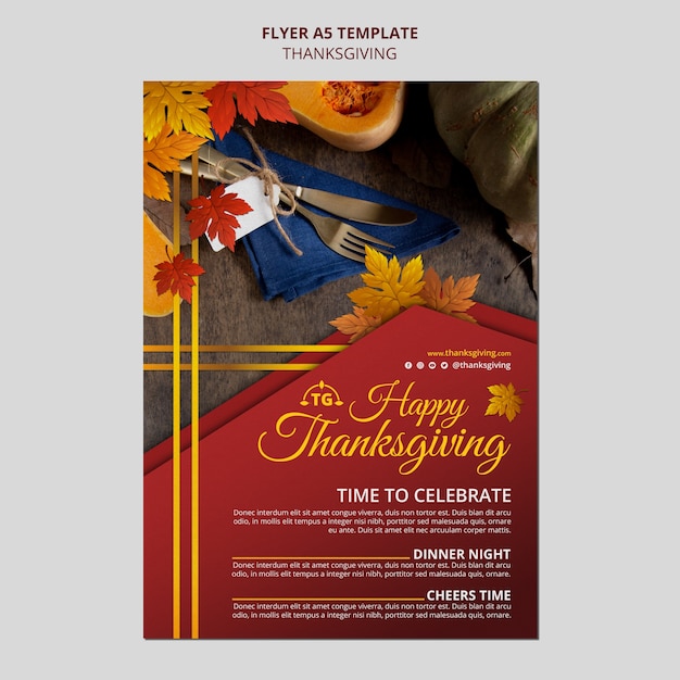 PSD gratuit modèle d'impression de fête de thanksgiving