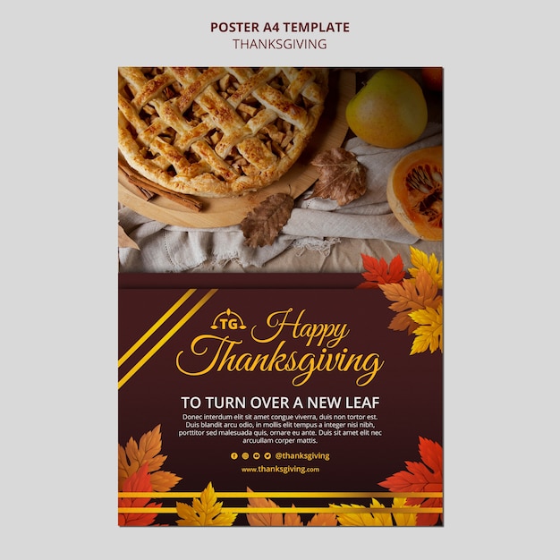 PSD gratuit modèle d'impression de fête de thanksgiving