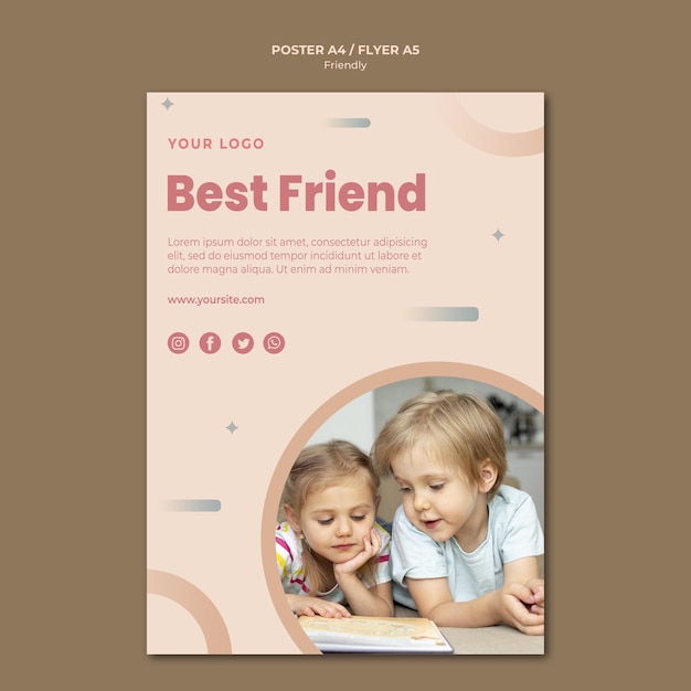 PSD gratuit modèle d'impression de flyer des meilleurs amis