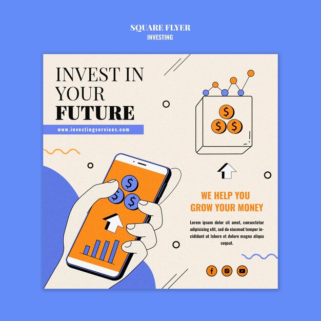 Modèle d'impression d'investissement illustré
