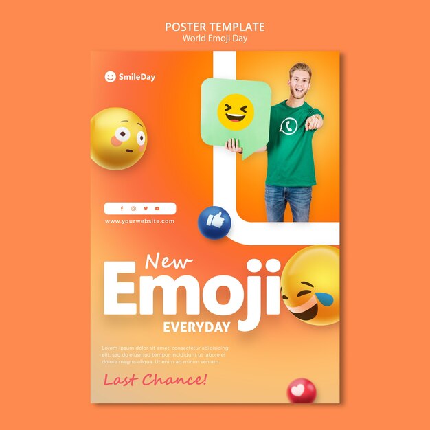 Modèle d'impression de jour Emoji