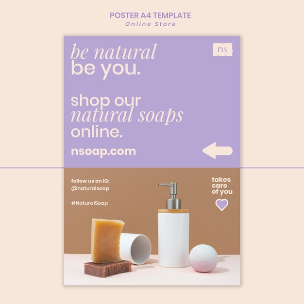 PSD gratuit modèle d'impression de magasin de savon fait main