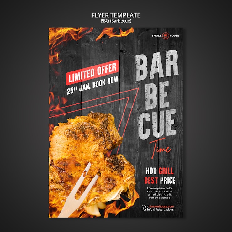 PSD gratuit modèle d'impression de maison de barbecue