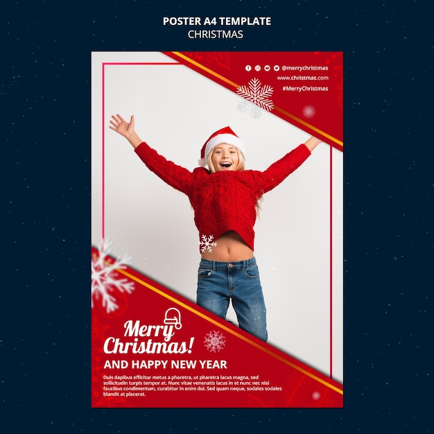 PSD gratuit modèle d'impression de noël de célébration