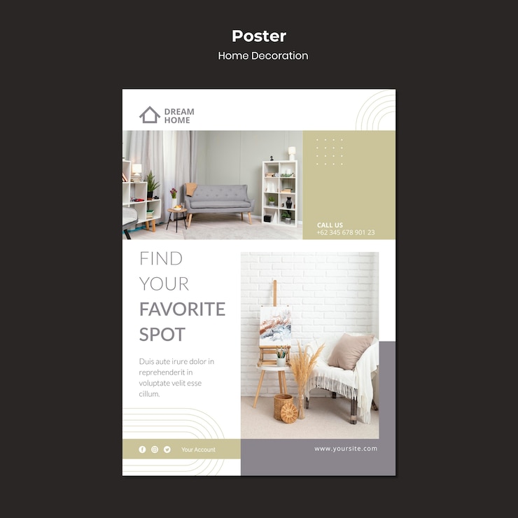 PSD gratuit modèle d'impression pour la décoration de la maison