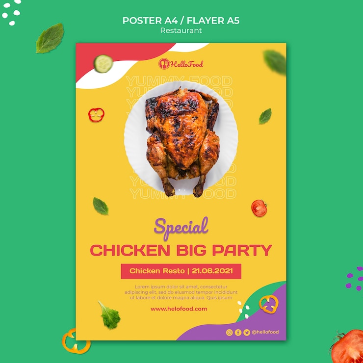 PSD gratuit modèle d'impression de restaurant avec photo