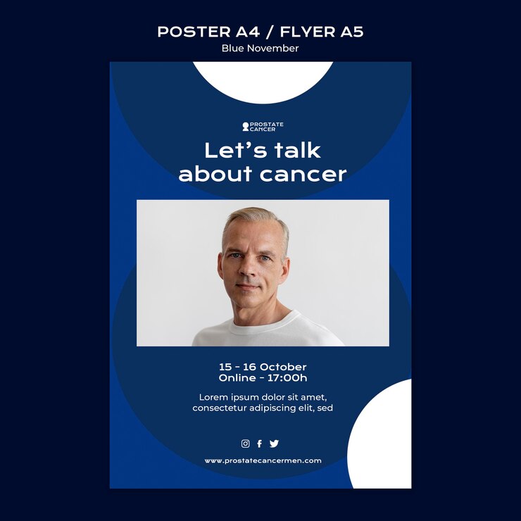 PSD gratuit modèle d'impression de sensibilisation au cancer de la prostate