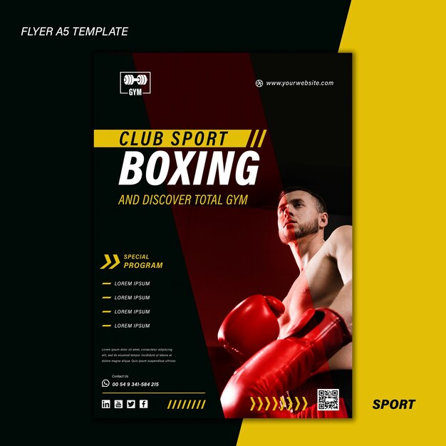 Modèle d'impression de sport avec photo