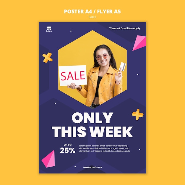 Modèle d'impression de vente avec photo