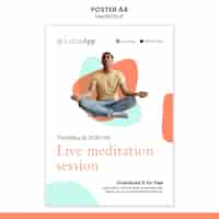 PSD gratuit modèle d'impression verticale de style de vie de méditation