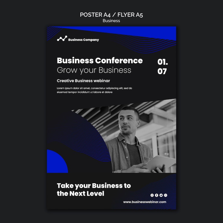 PSD gratuit modèle d'impression de webinaire d'entreprise