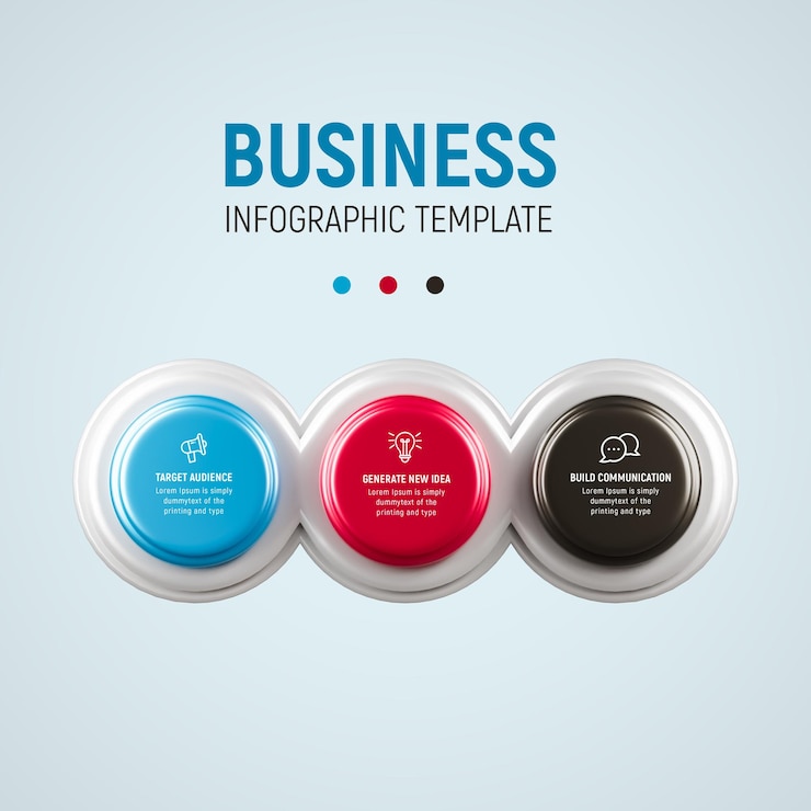 PSD gratuit modèle d'infographie d'entreprise en 3 étapes