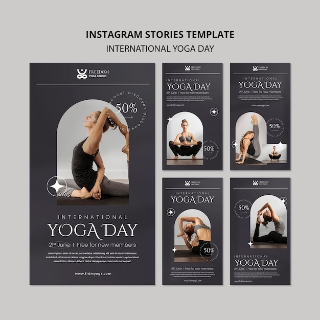 Modèle Instagram De Yoga Dégradé Psd gratuit