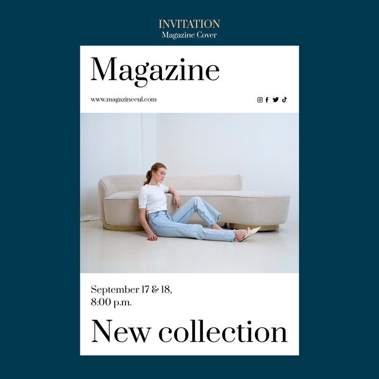 PSD gratuit modèle d'invitation d'affaires de magazine