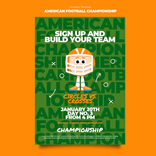 PSD gratuit modèle d'invitation au championnat de football américain