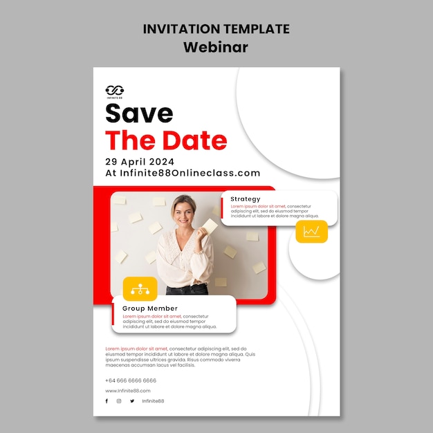 Modèle d'invitation au concept d'apprentissage de webinaire