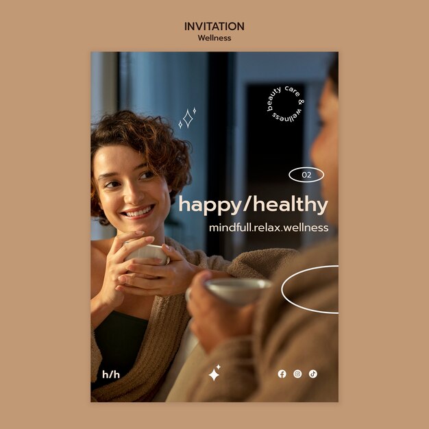 Modèle d'invitation au concept de bien-être