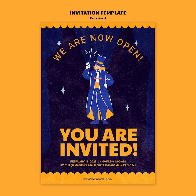 Modèle D'invitation Au Festival De Carnaval