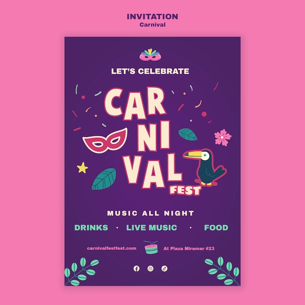 Modèle D'invitation Au Festival De Carnaval