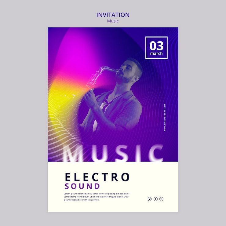 PSD gratuit modèle d'invitation au festival de musique