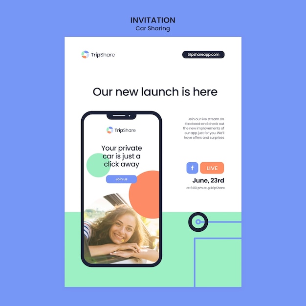 Modèle d'invitation au service d'autopartage
