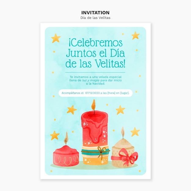 PSD gratuit modèle d'invitation à la célébration de dia de las velitas