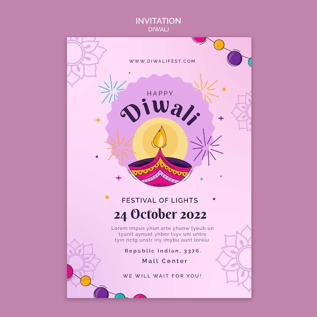 Modèle D'invitation à La Célébration De Diwali