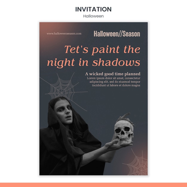 PSD gratuit modèle d'invitation à la célébration d'halloween