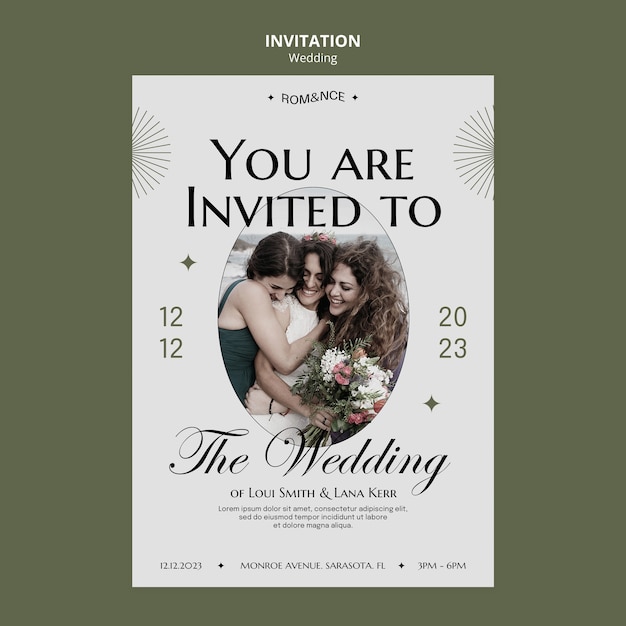 Modèle d'invitation de célébration de mariage