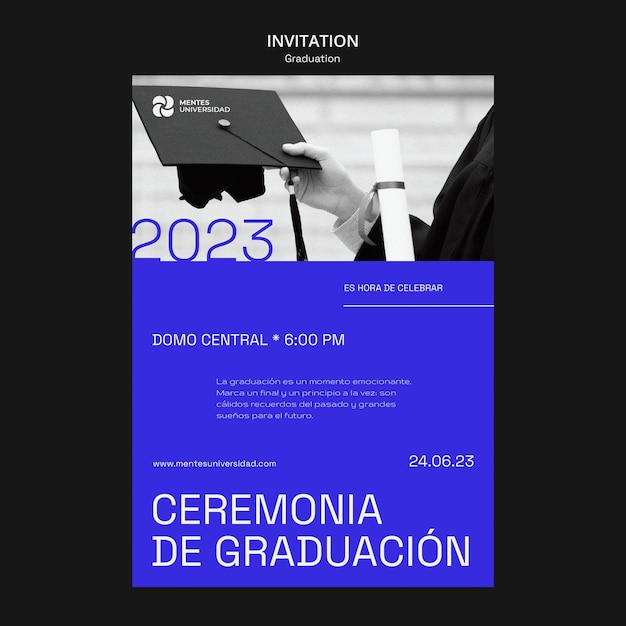 Modèle d'invitation de célébration de remise des diplômes