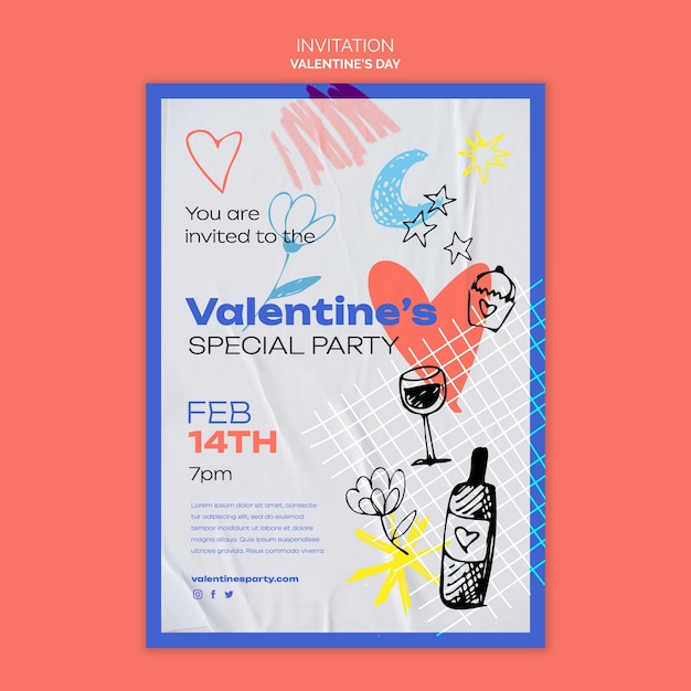 Modèle d'invitation à la célébration de la Saint-Valentin