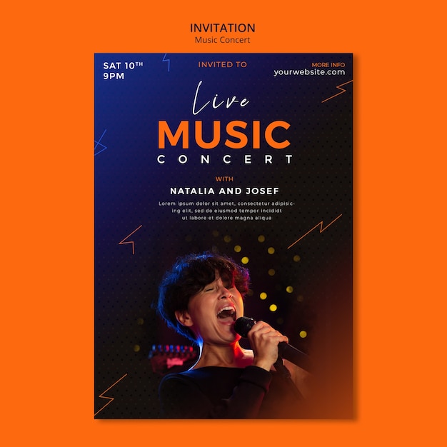 Modèle d'invitation à un concert de musique