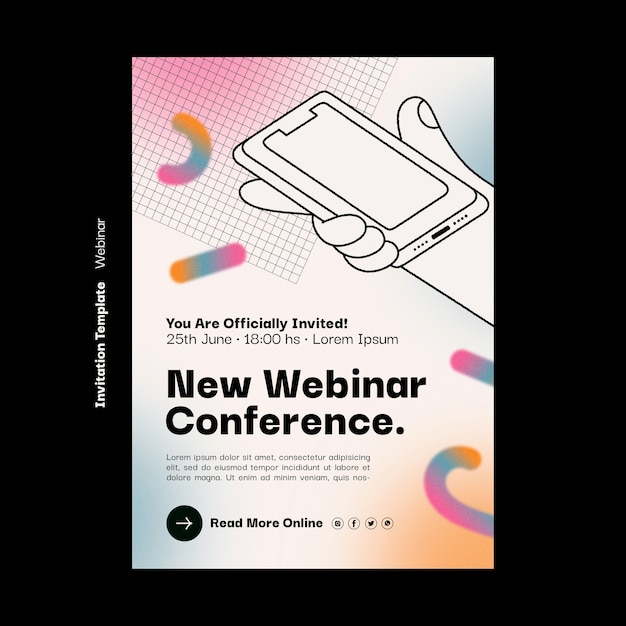 PSD gratuit modèle d'invitation à une conférence webinaire